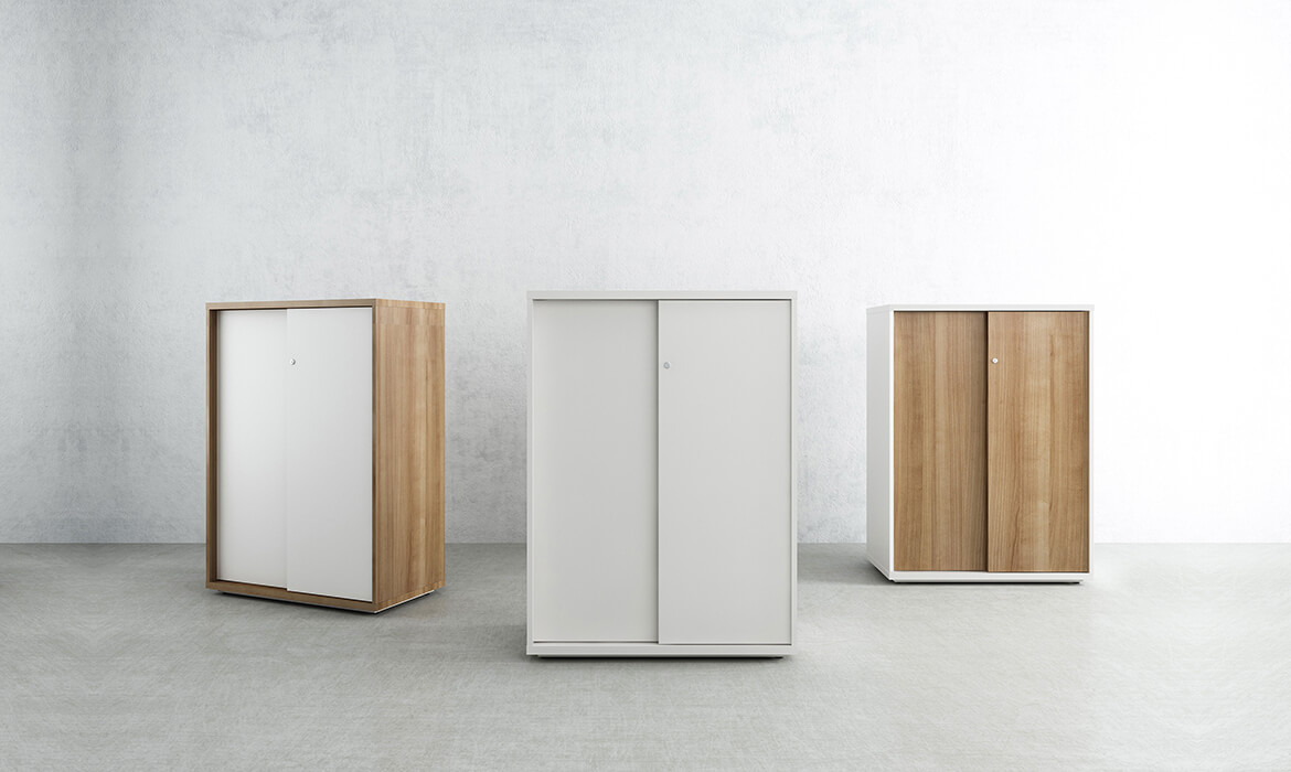 Diseño de gabinete de madera MFC Gabinete de puerta corrediza activa